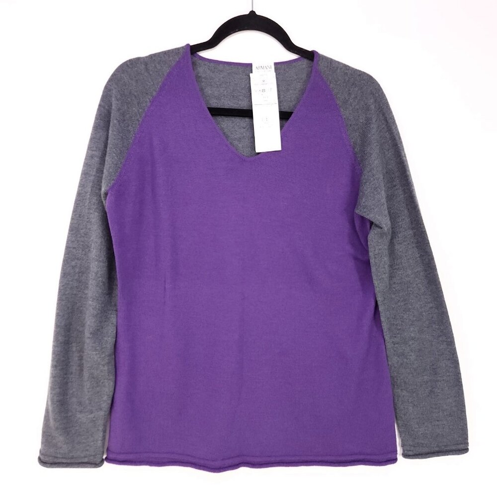 Armani Collezioni Made in Italy Virgin Wool Sweater Size 12 Womens Soft Pullover